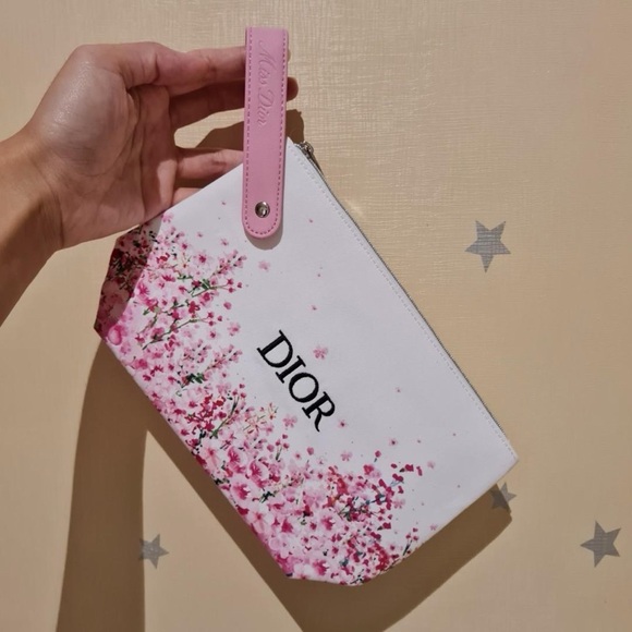 Christian Dior Limited Edition Pink Floral Wristlet Pouch - Picture 1 of 7